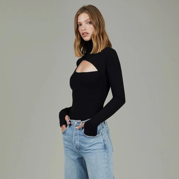 ALIX NYC Black Long Sleeve Cutout Bodysuit - Picture 5 of 16